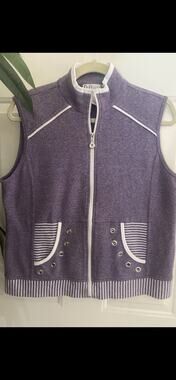 D&D Lifestyle Women's Purple High Neck Full Zip Sleeveless Top Vest Size PM
